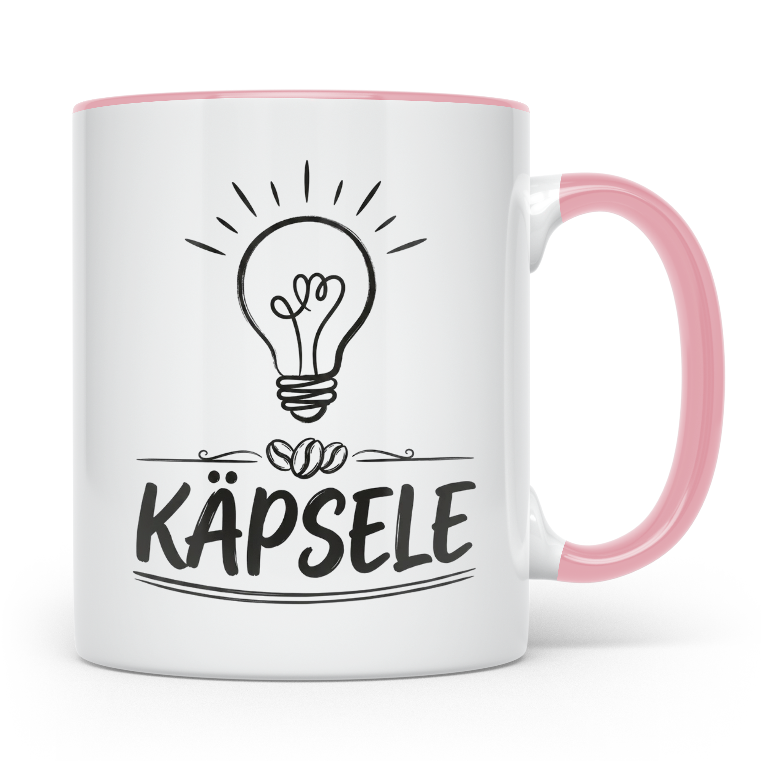 Käpsele Tasse schwäbischer Spruch für schlaue Köpfe & Genies – Rosa [farbe:rosa]
