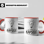 Käpsele Tasse schwäbischer Spruch für schlaue Köpfe & Genies – Rot [farbe:rot]