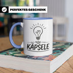 Käpsele Tasse schwäbischer Spruch für schlaue Köpfe & Genies – Blau [farbe:blau]