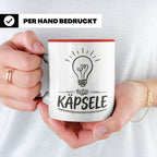 Käpsele Tasse schwäbischer Spruch für schlaue Köpfe & Genies – Rot [farbe:rot]