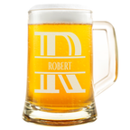 Personalisiertes Bierkrug mit Monogramm – Elegantes Geschenk für Männer, Monogramm R Bierkrug für Besten Freund, Ideal für Geburtstagsgeschenke