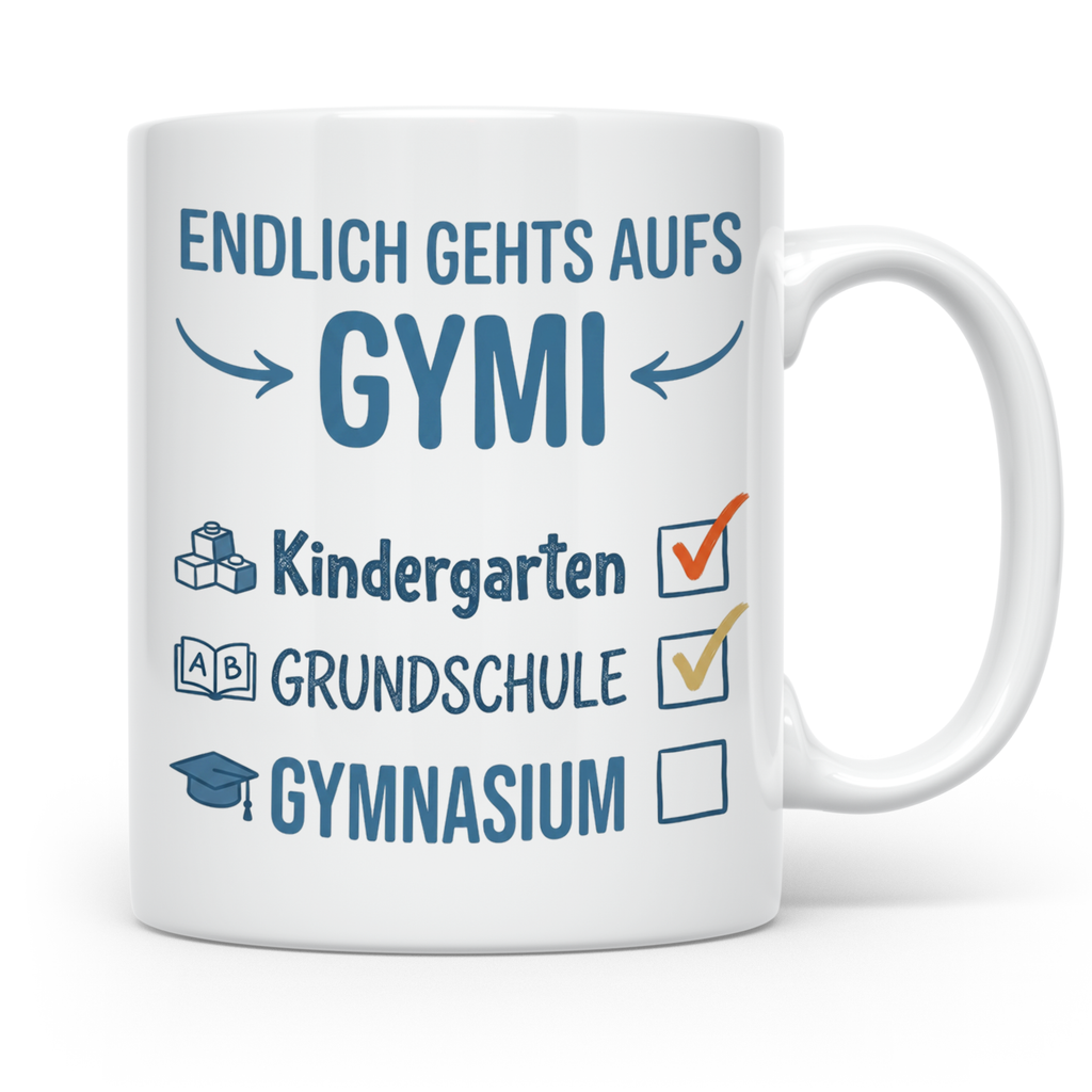 Geschenk Einschulung Gymnasium Tasse 5. Klasse Junge Mädchen – Weiß [farbe:weiß]