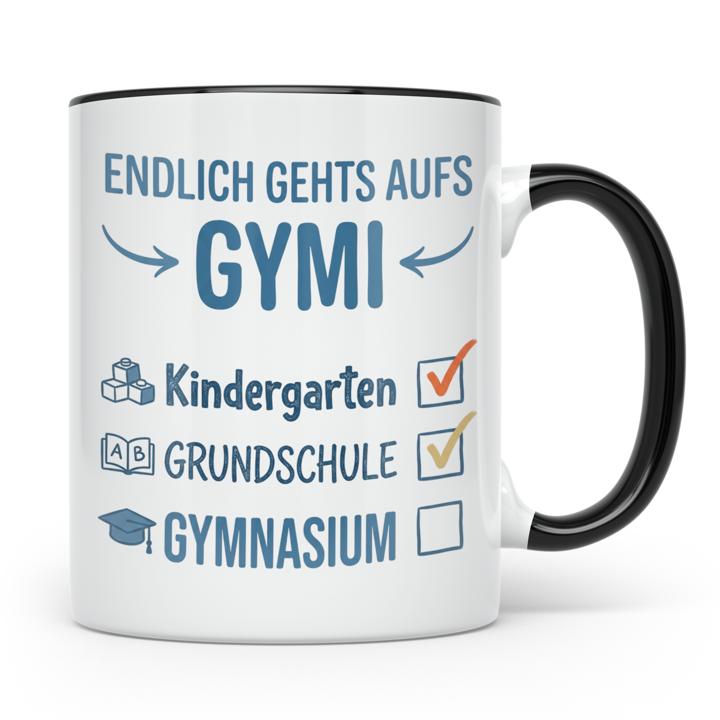 Geschenk Einschulung Gymnasium Tasse 5. Klasse Junge Mädchen – Schwarz [farbe:schwarz]