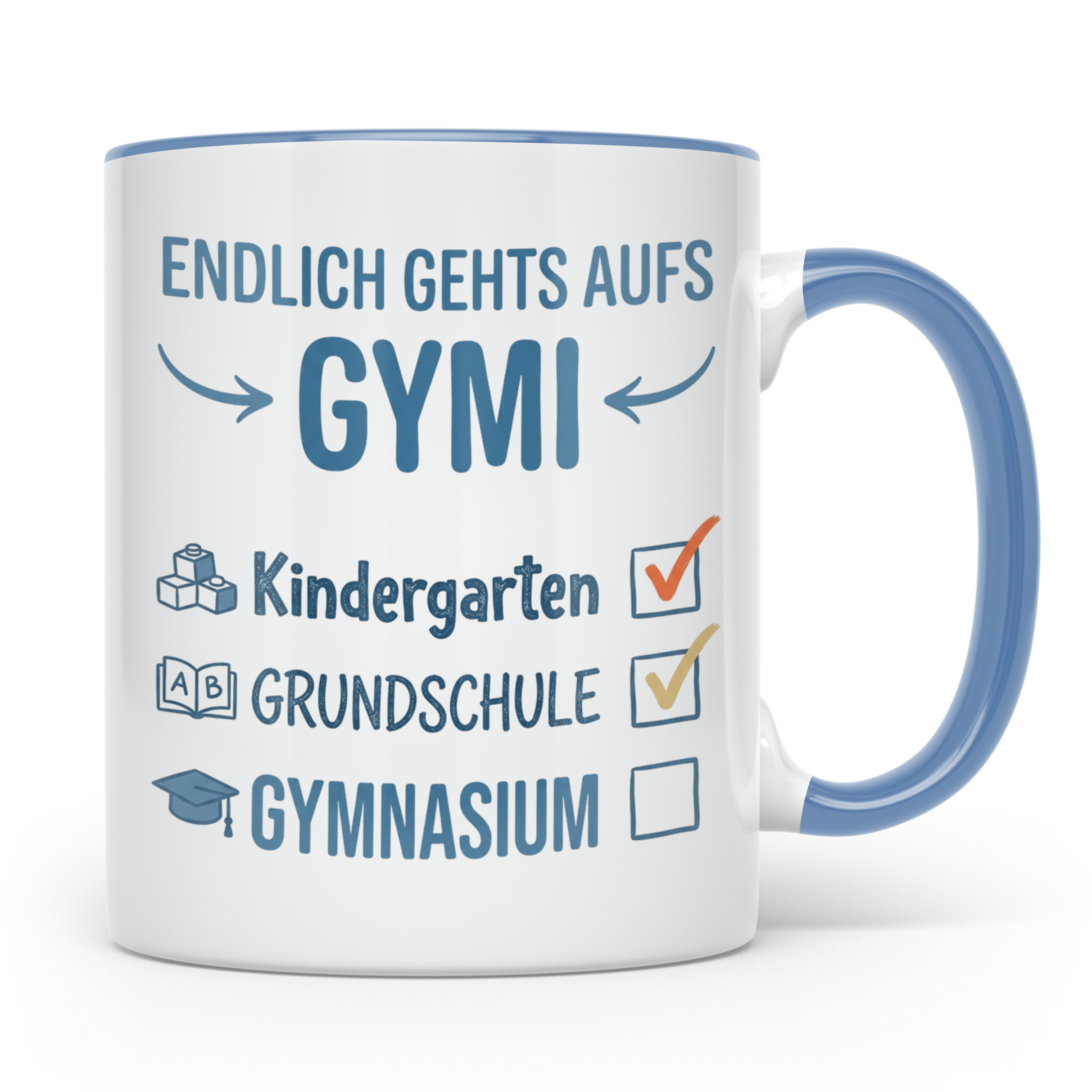 Geschenk Einschulung Gymnasium Tasse 5. Klasse Junge Mädchen – Blau [farbe:blau]
