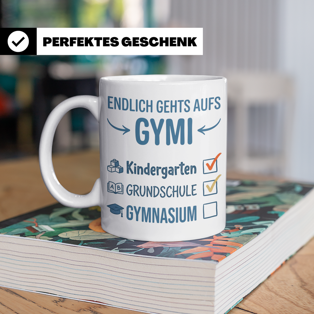 Geschenk Einschulung Gymnasium Tasse 5. Klasse Junge Mädchen – Weiß [farbe:weiß]