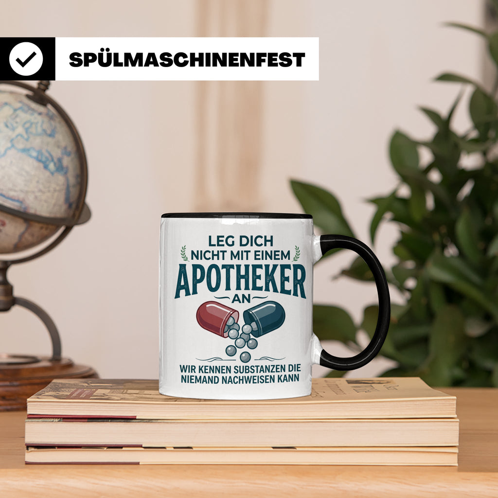 Apotheker Tasse mit Spruch Leg dich nicht an Geschenk für Ph – Schwarz [farbe:schwarz]