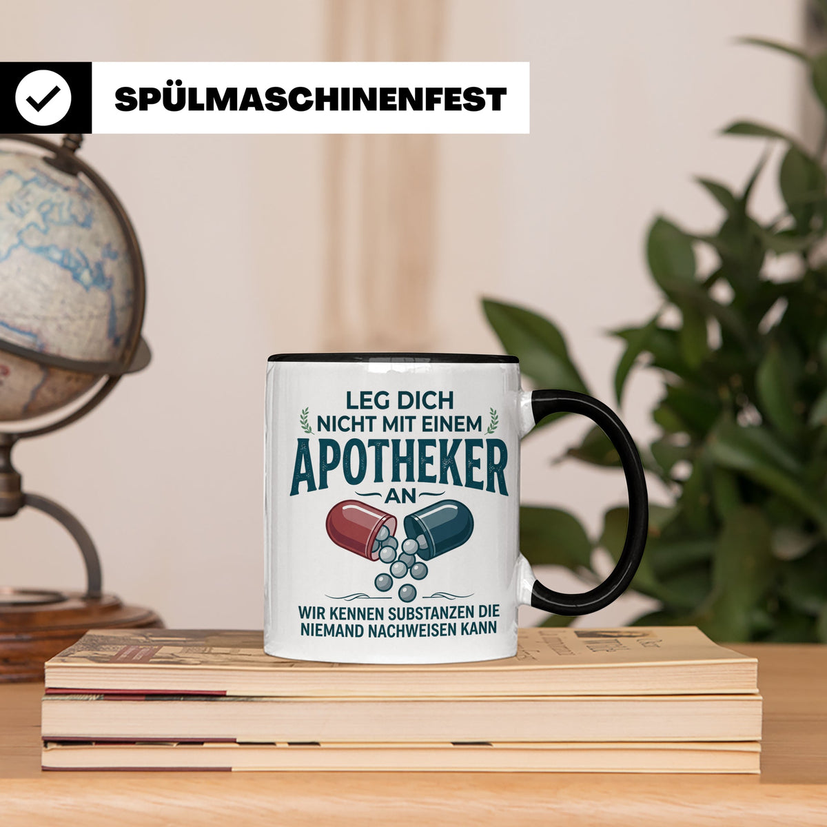 Apotheker Tasse mit Spruch Leg dich nicht an Geschenk für Ph – Schwarz [farbe:schwarz]