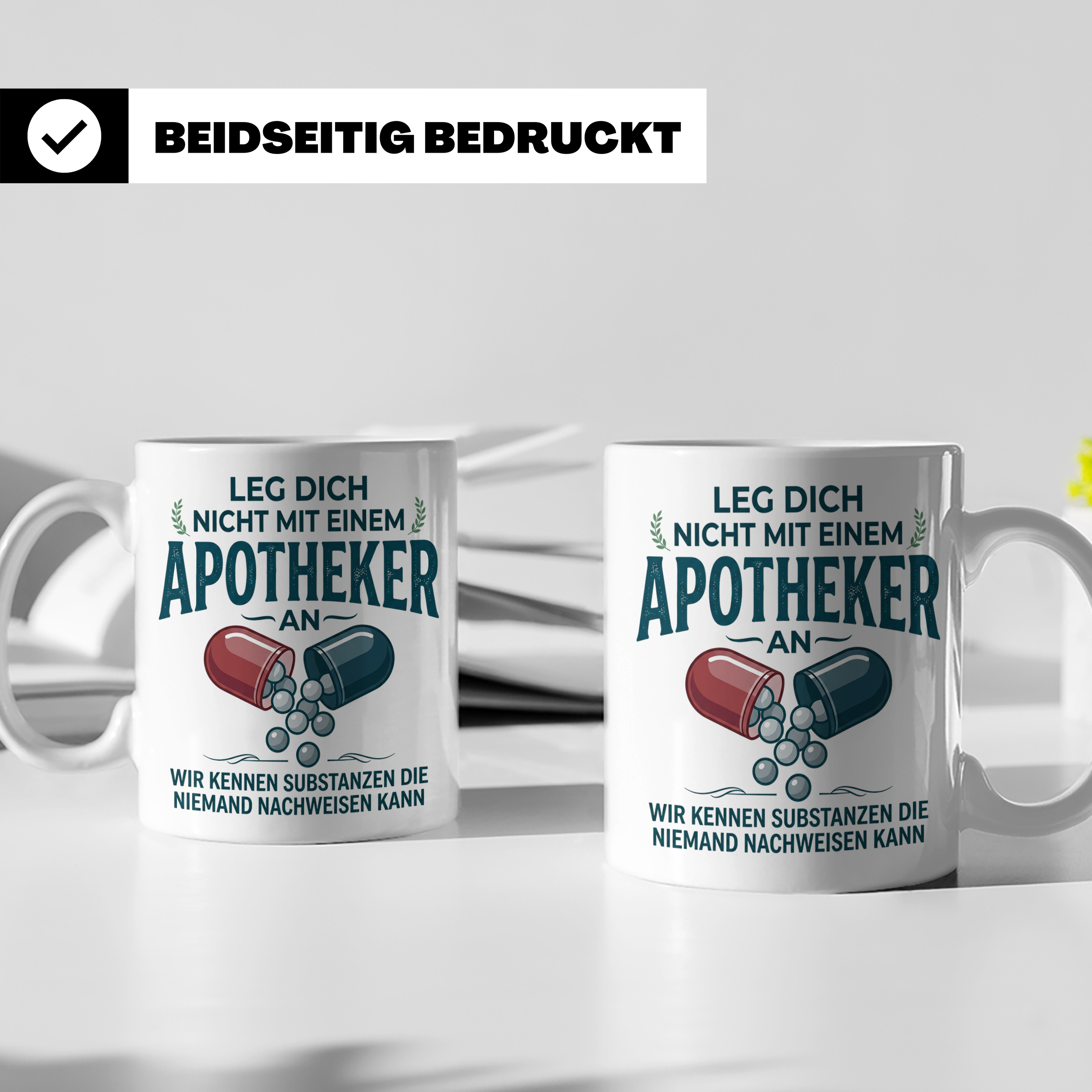Apotheker Tasse mit Spruch Leg dich nicht an Geschenk für Ph – Weiß [farbe:weiß]