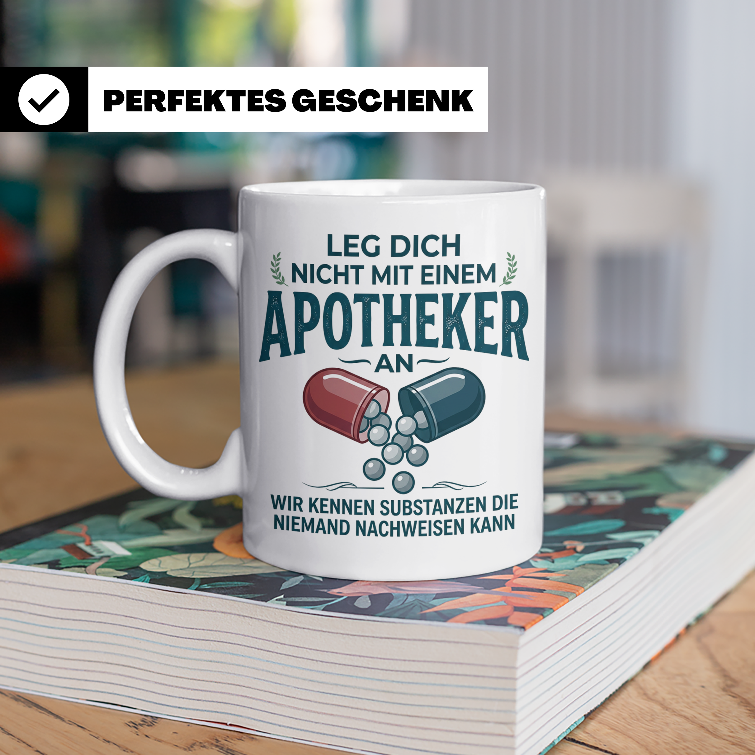 Apotheker Tasse mit Spruch Leg dich nicht an Geschenk für Ph – Weiß [farbe:weiß]