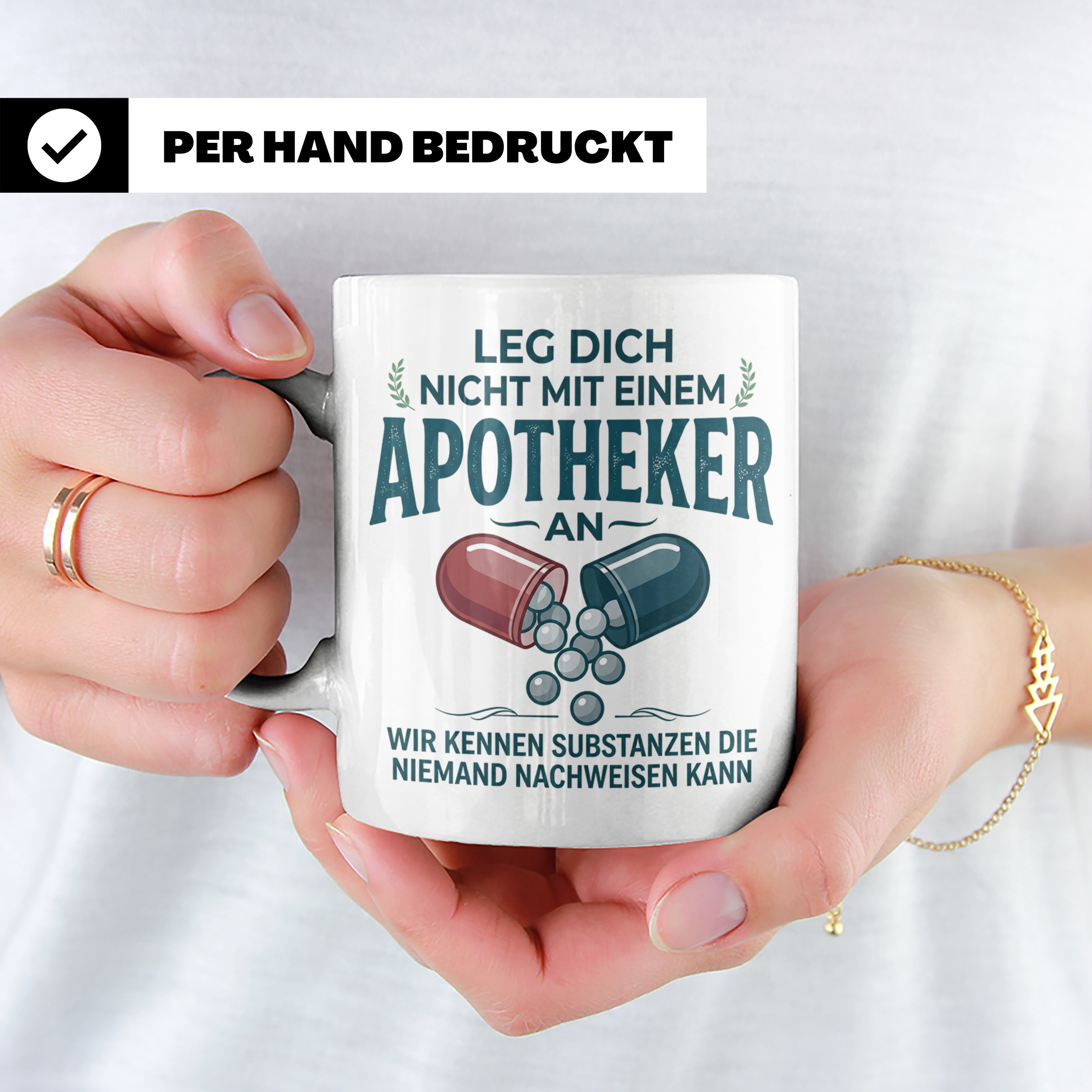 Apotheker Tasse mit Spruch Leg dich nicht an Geschenk für Ph – Weiß [farbe:weiß]