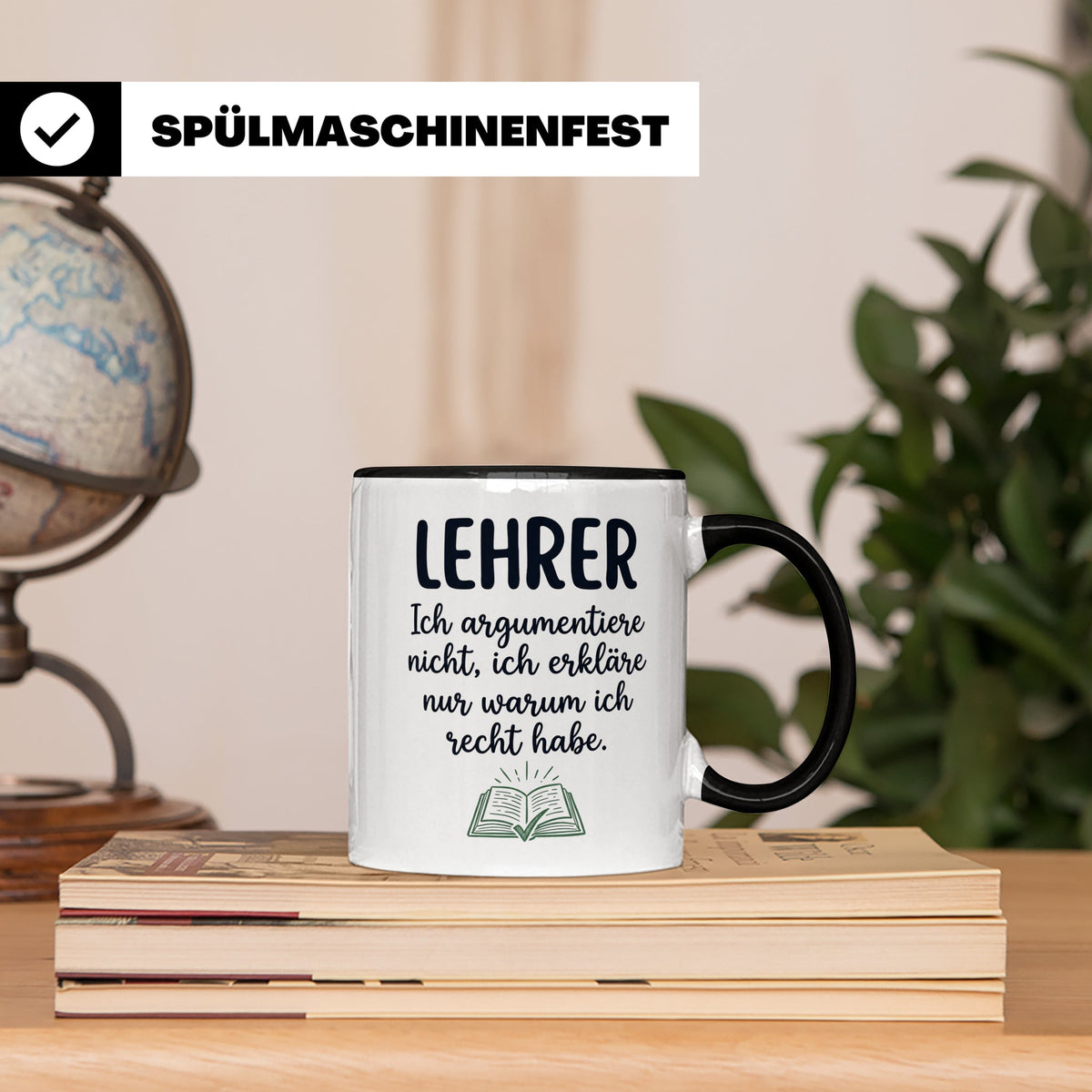 Lehrer Tasse mit Spruch Ich erkläre nur warum ich recht habe – Schwarz [farbe:schwarz]