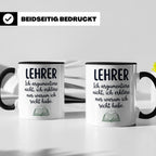 Lehrer Tasse mit Spruch Ich erkläre nur warum ich recht habe – Schwarz [farbe:schwarz]