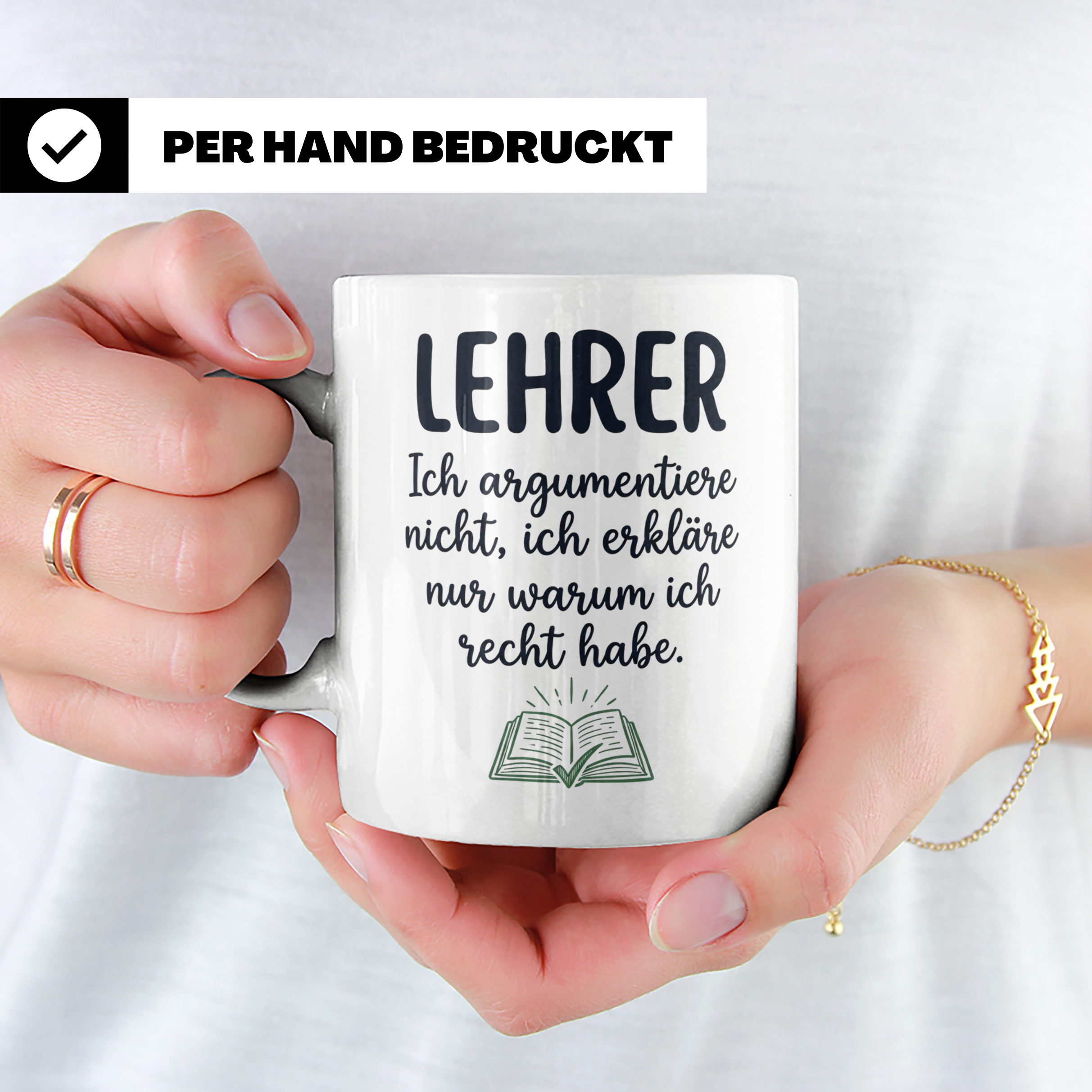 Lehrer Tasse mit Spruch Ich erkläre nur warum ich recht habe – Weiß [farbe:weiß]