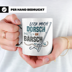 Angler Tasse Leck mich Dorsch am Barsch, lustiger Spruch für – Weiß [farbe:weiß]