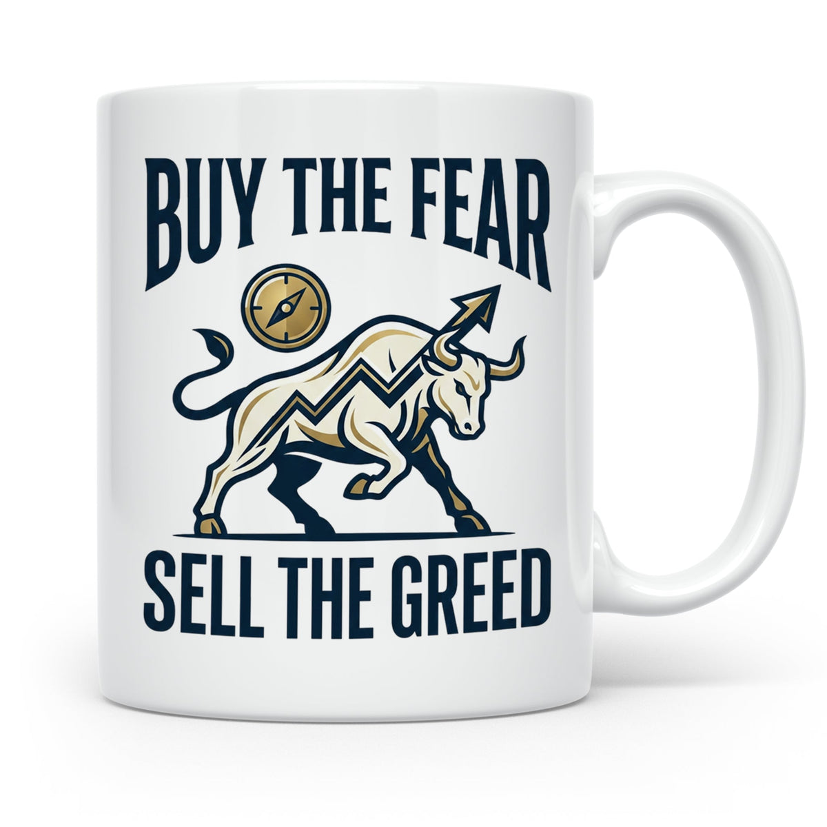 Börsen Tasse Buy The Fear Sell The Greed Bull Market Motiv f – Weiß [farbe:weiß]