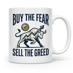 Börsen Tasse Buy The Fear Sell The Greed Bull Market Motiv f – Weiß [farbe:weiß]