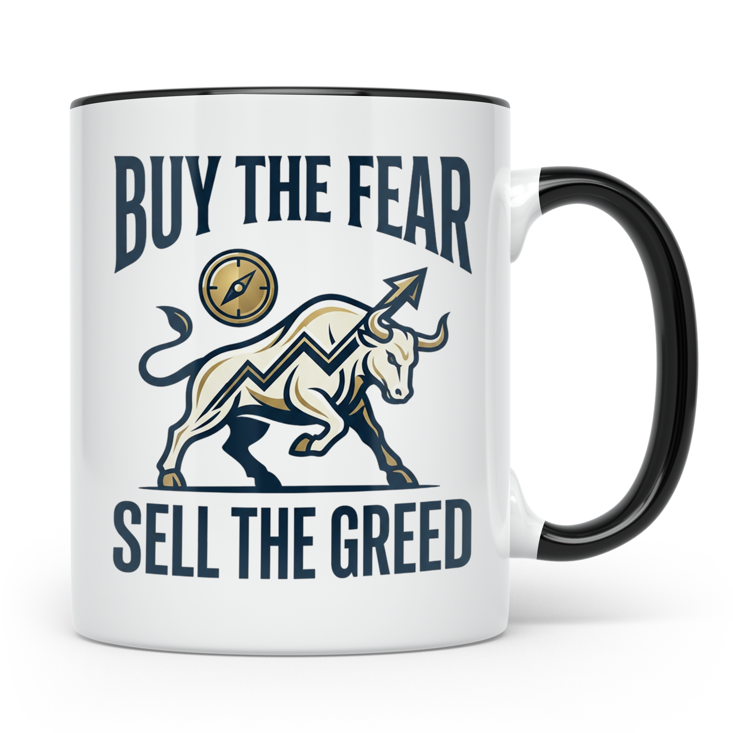 Börsen Tasse Buy The Fear Sell The Greed Bull Market Motiv f – Schwarz [farbe:schwarz]