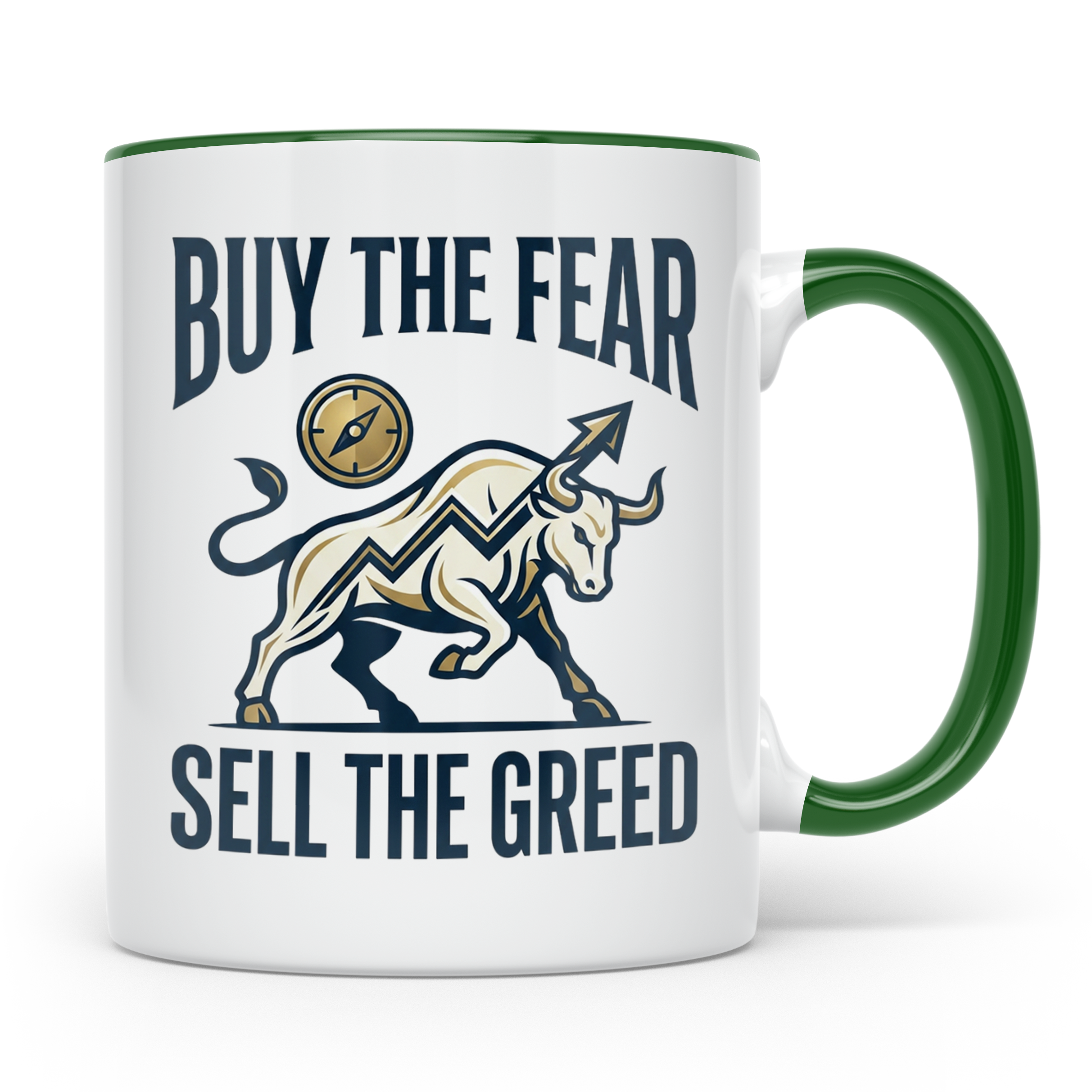 Börsen Tasse Buy The Fear Sell The Greed Bull Market Motiv f – Grün [farbe:grün]