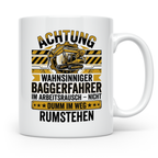 Baggerfahrer Tasse mit Spruch Wahnsinniger Baggerfahrer. Lus – Weiß [farbe:weiß]