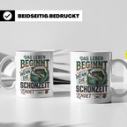 Angler Tasse Das Leben beginnt wenn Schonzeit endet | Fische – Weiß [farbe:weiß]