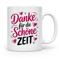 Danke für die Schöne Zeit Tasse - Abschiedsgeschenk Kollegen, Erzieher, Lehrer - Wertschätzung Tassendesign mit Herzen und Sternen