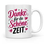 Danke für die Schöne Zeit Tasse - Abschiedsgeschenk Kollegen, Erzieher, Lehrer - Wertschätzung Tassendesign mit Herzen und Sternen