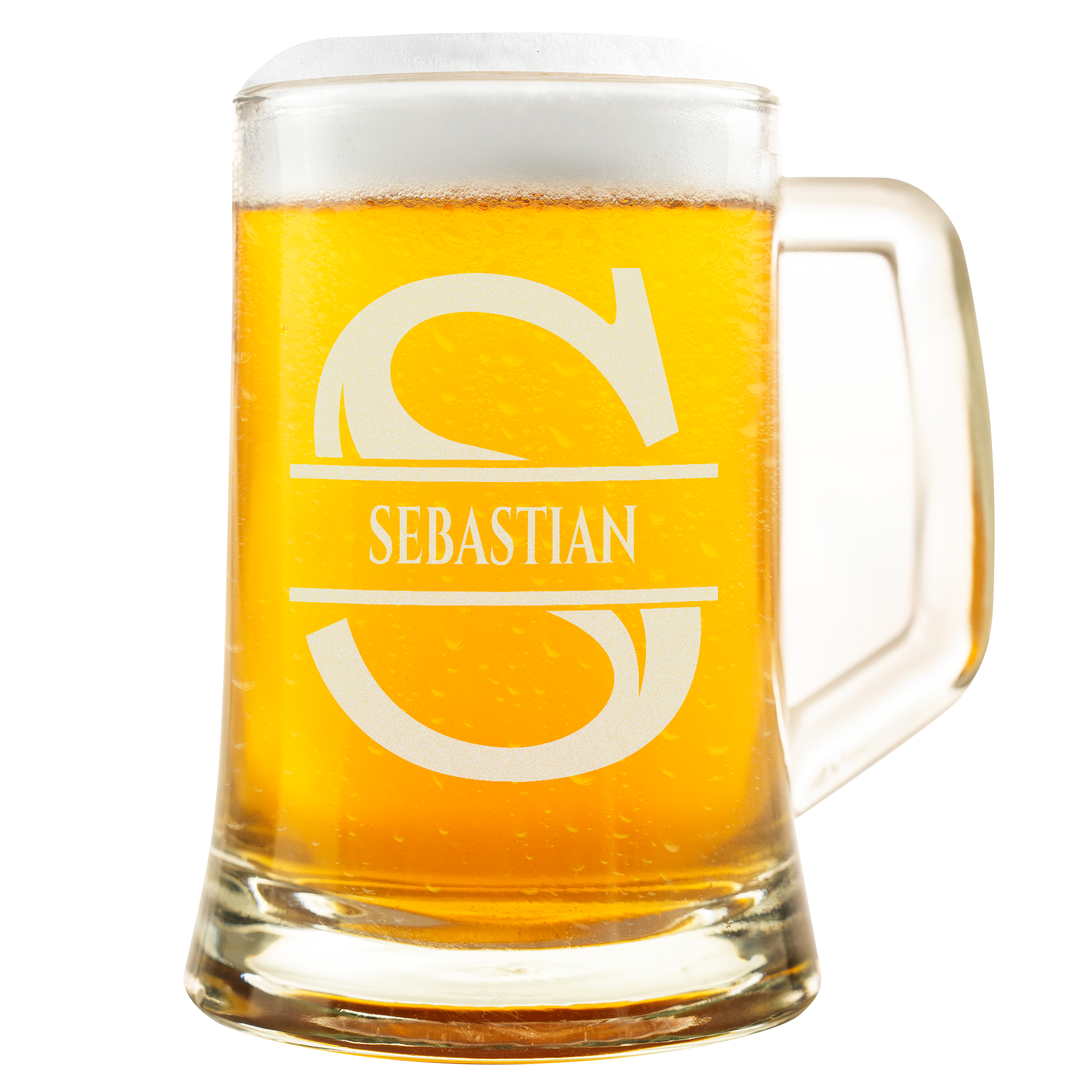 Personalisiertes Bierkrug mit Monogramm – Elegantes Geschenk für Männer, Monogramm S Bierkrug für den Besten Freund, Ideal für Geburtstagsgeschenke
