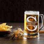 Personalisiertes Bierkrug mit Monogramm – Elegantes Geschenk für Männer, Monogramm S Bierkrug für den Besten Freund, Ideal für Geburtstagsgeschenke