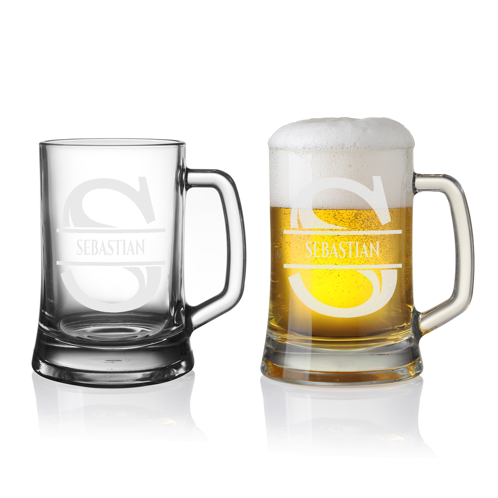 Personalisiertes Bierkrug mit Monogramm – Elegantes Geschenk für Männer, Monogramm S Bierkrug für den Besten Freund, Ideal für Geburtstagsgeschenke