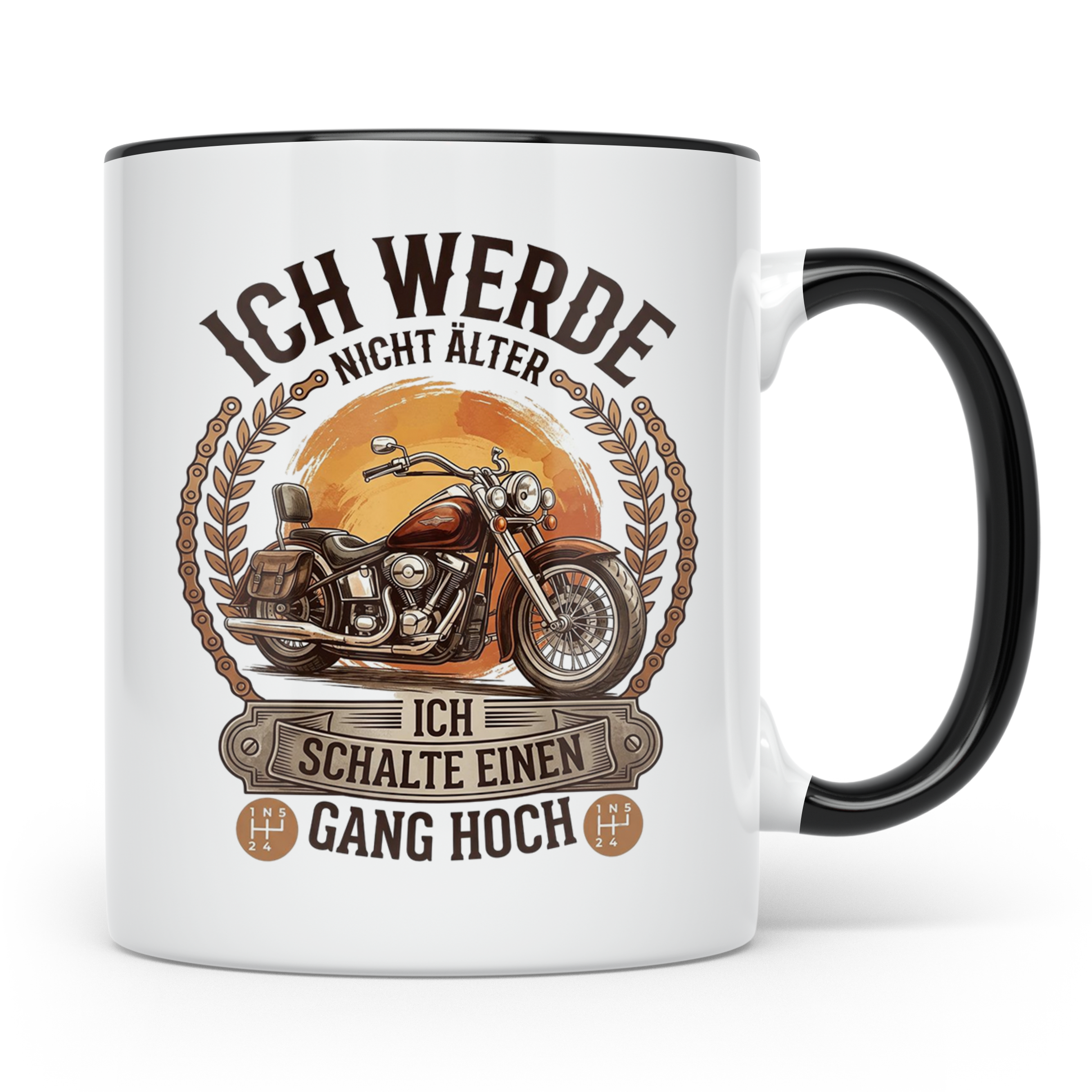 Biker Tasse Ich werde nicht älter Gang hoch | Motorrad Chopp – Schwarz [farbe:schwarz]