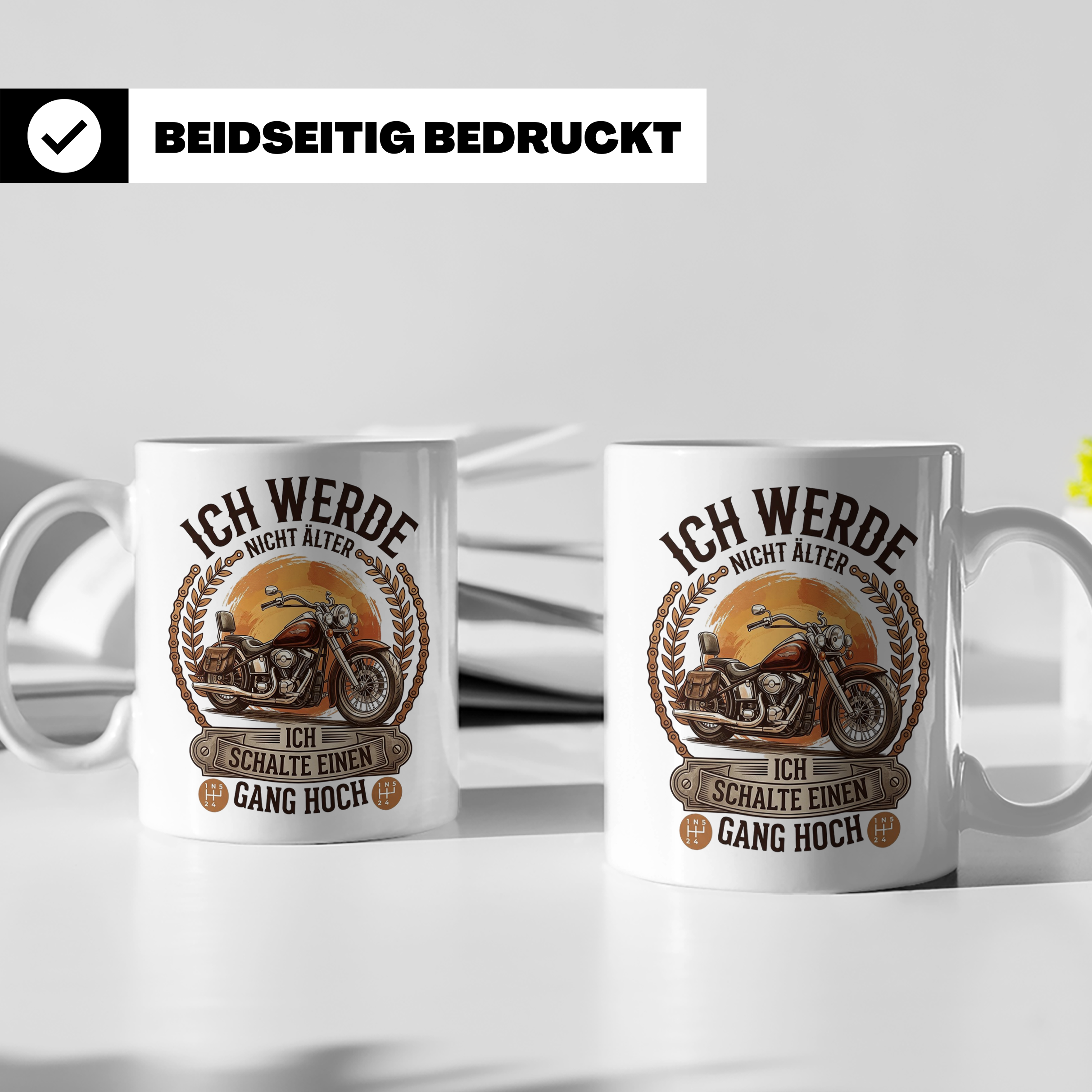 Biker Tasse Ich werde nicht älter Gang hoch | Motorrad Chopp – Weiß [farbe:weiß]