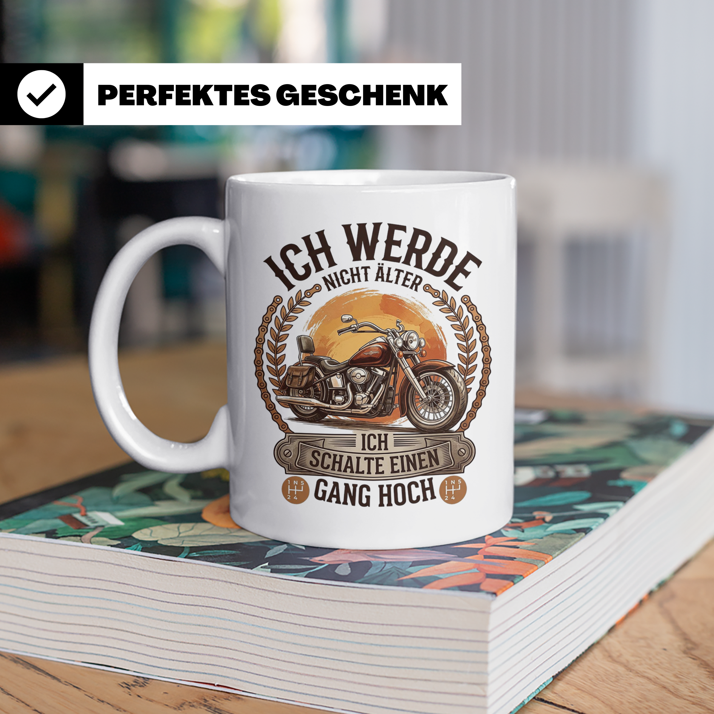 Biker Tasse Ich werde nicht älter Gang hoch | Motorrad Chopp – Weiß [farbe:weiß]