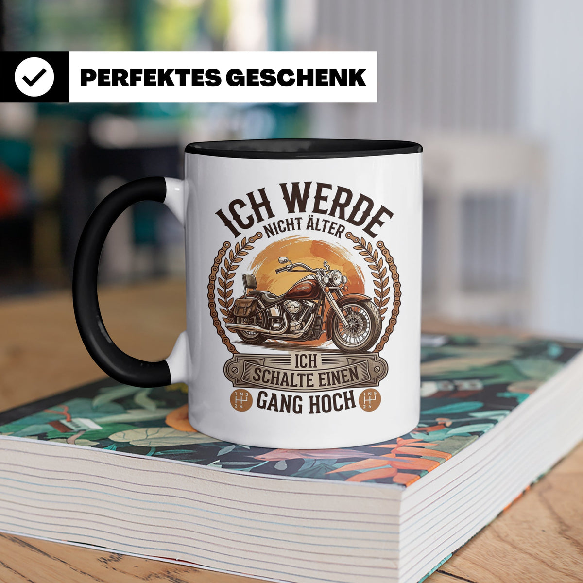 Biker Tasse Ich werde nicht älter Gang hoch | Motorrad Chopp – Schwarz [farbe:schwarz]