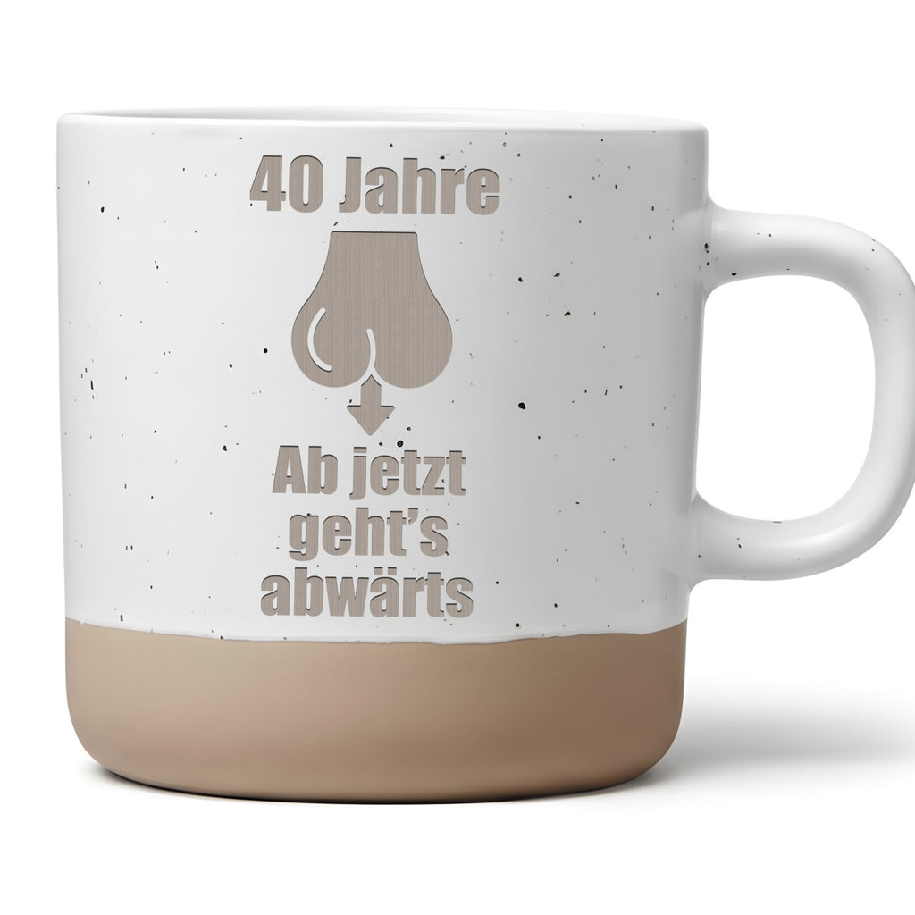 Hoden Tasse 40 Jahre Abwärts - Lustiges Geschenk für Männer zum Geburt – Bild 1