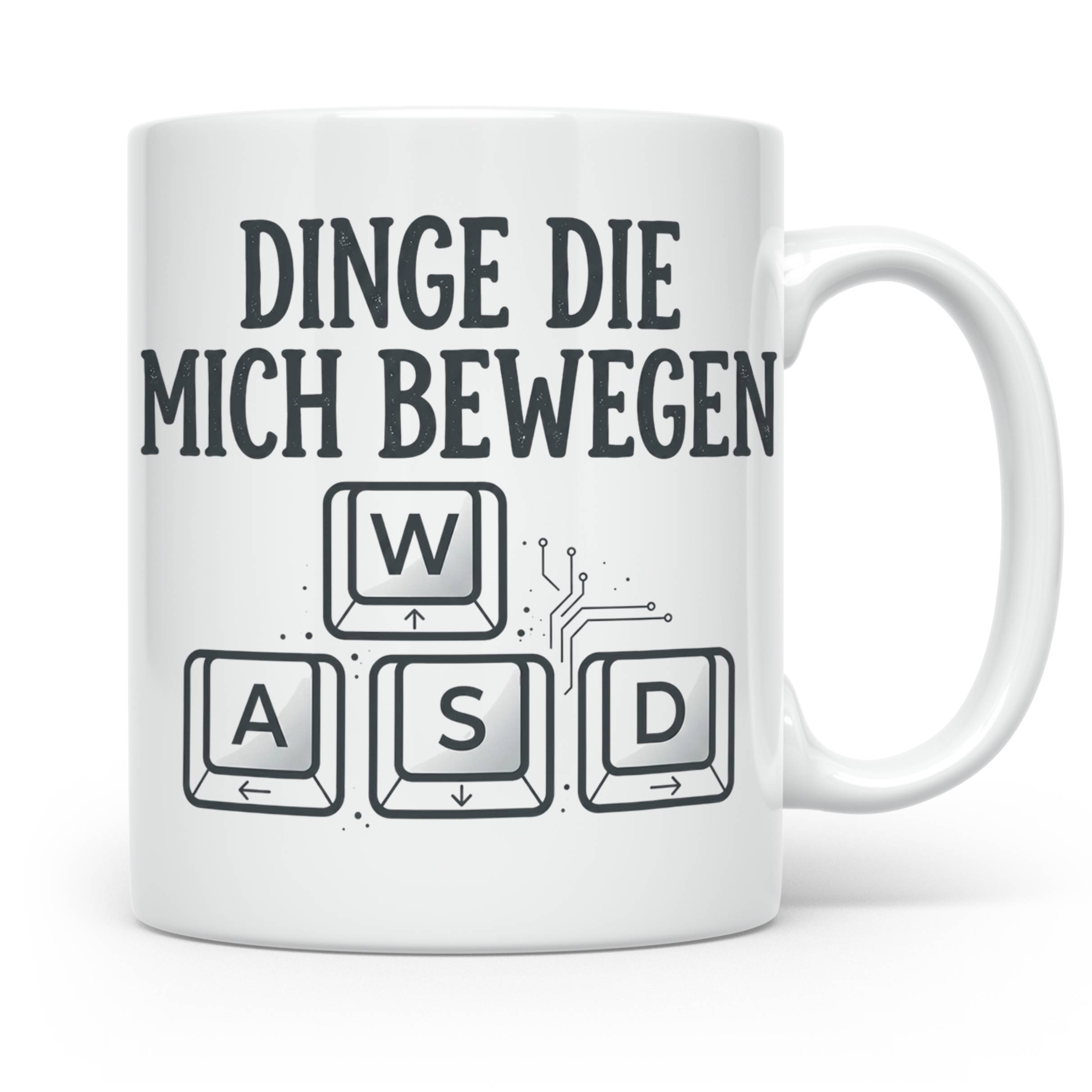Zocker Tasse Dinge die mich bewegen, WASD Tasten, lustiger G – Weiß [farbe:weiß]