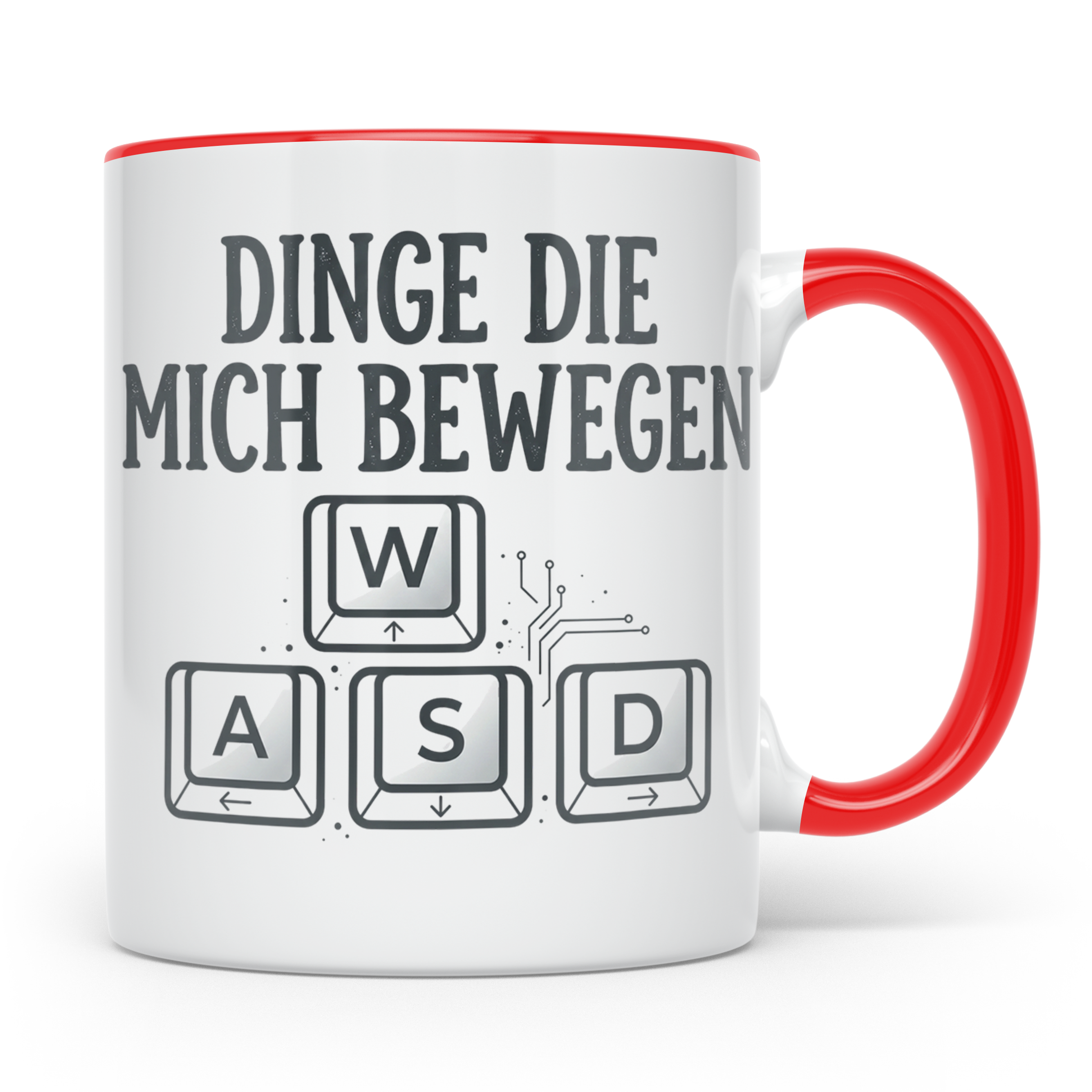Zocker Tasse Dinge die mich bewegen, WASD Tasten, lustiger G – Rot [farbe:rot]