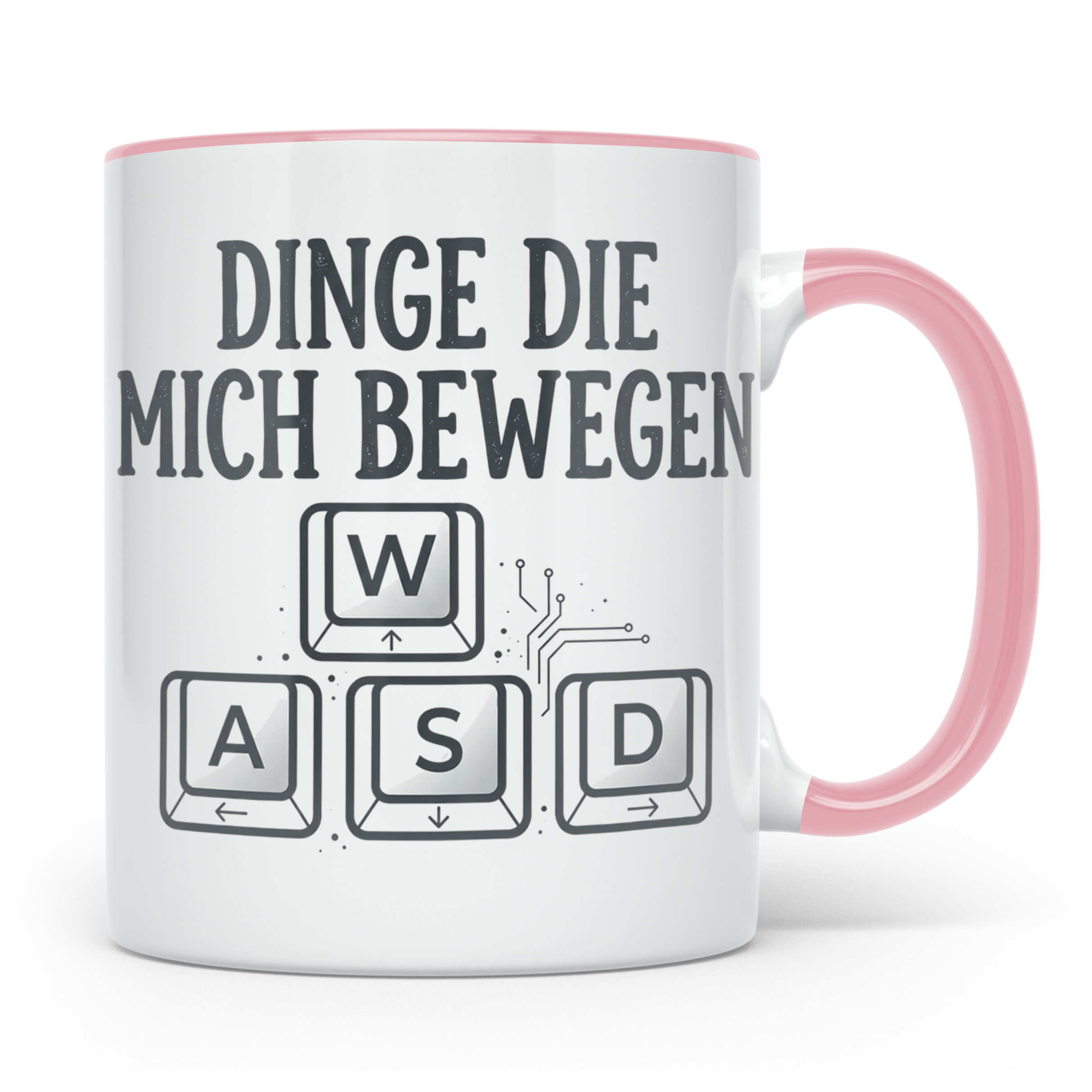 Zocker Tasse Dinge die mich bewegen, WASD Tasten, lustiger G – Rosa [farbe:rosa]