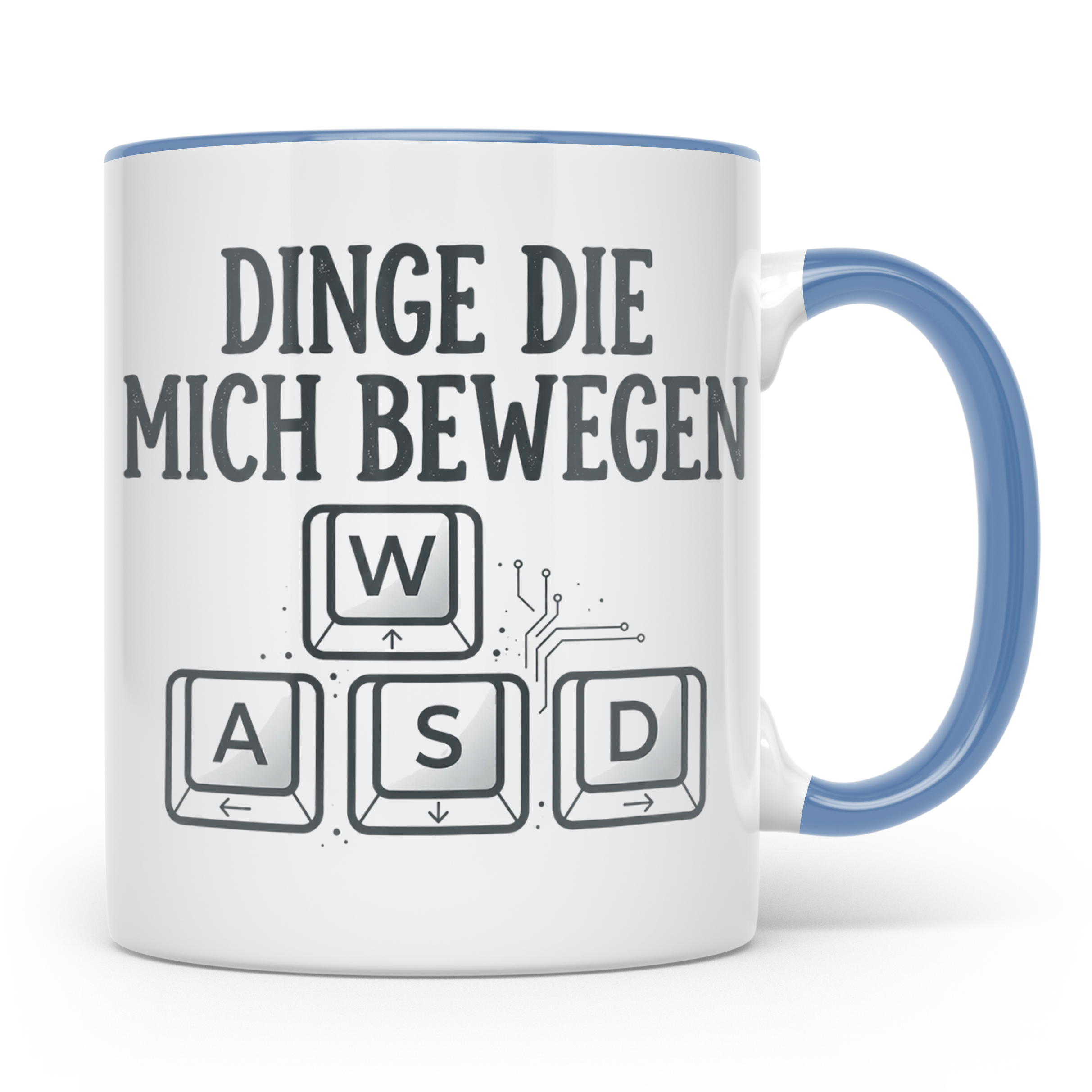 Zocker Tasse Dinge die mich bewegen, WASD Tasten, lustiger G – Blau [farbe:blau]