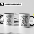 Katze Tasse mit Spruch Ich beobachte euch alle | Lustige Kaf – Schwarz [farbe:schwarz]