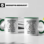Katze Tasse mit Spruch Ich beobachte euch alle | Lustige Kaf – Grün [farbe:grün]