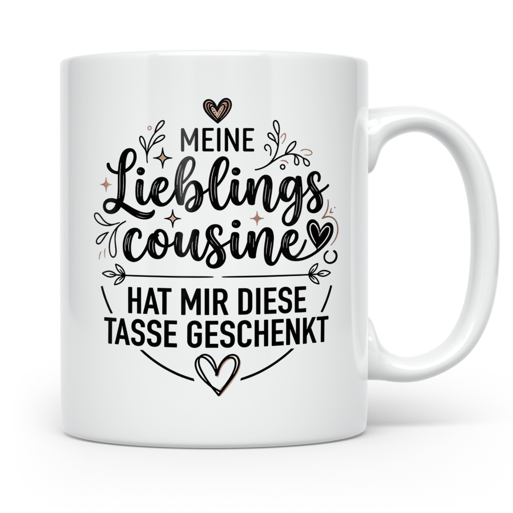 Lieblingscousine Tasse Geschenk für die beste Cousine der We – Weiß [farbe:weiß]