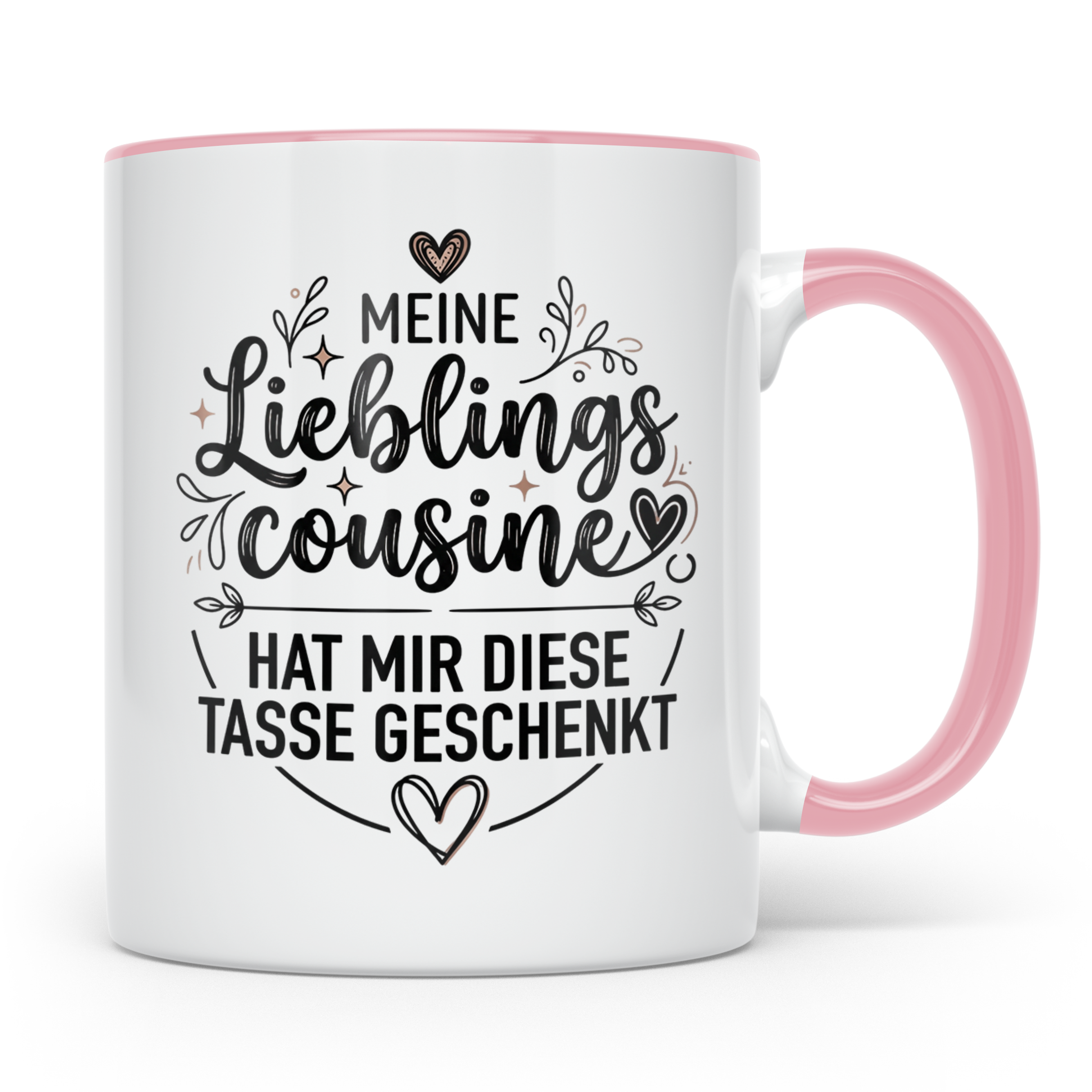 Lieblingscousine Tasse Geschenk für die beste Cousine der We – Rosa [farbe:rosa]