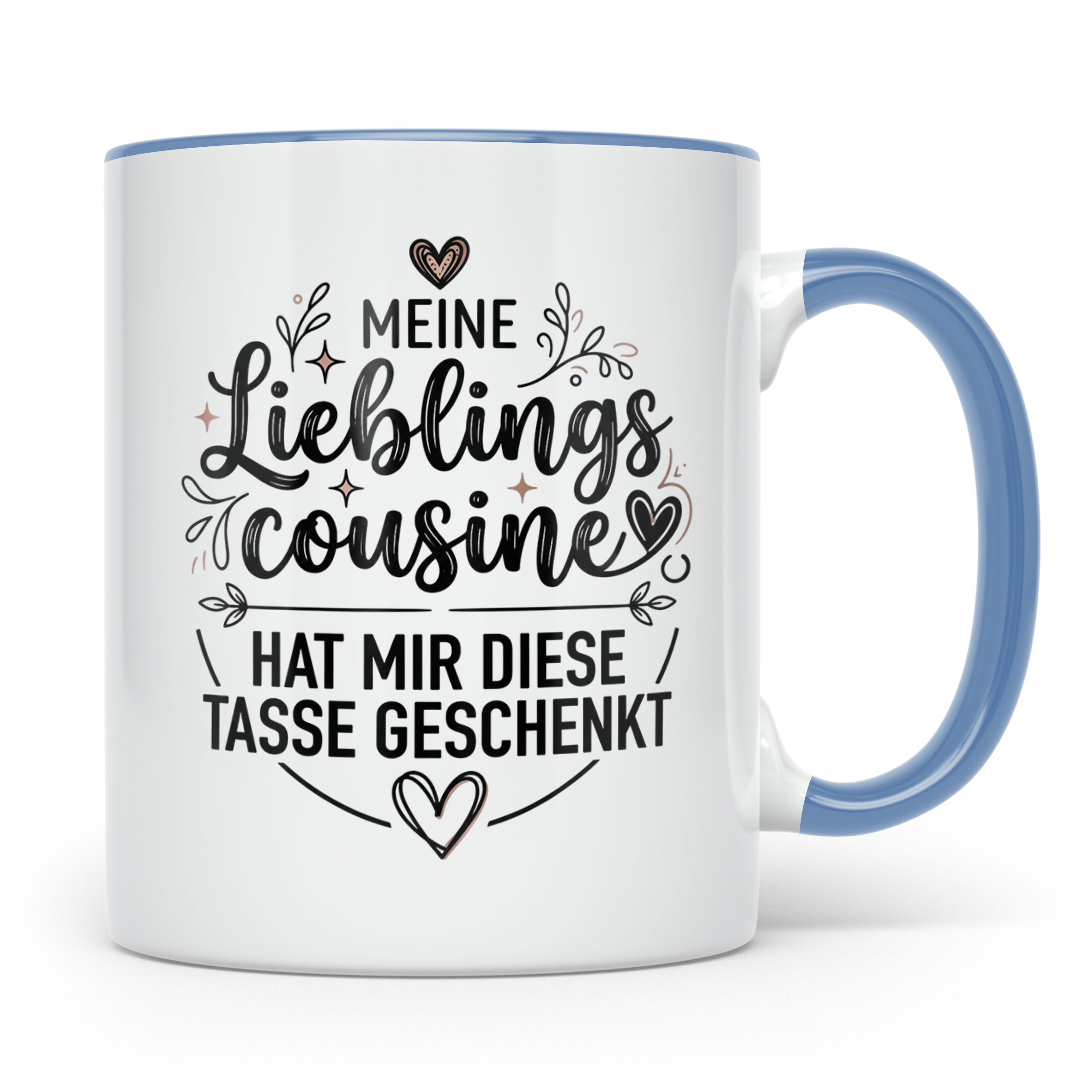 Lieblingscousine Tasse Geschenk für die beste Cousine der We – Blau [farbe:blau]