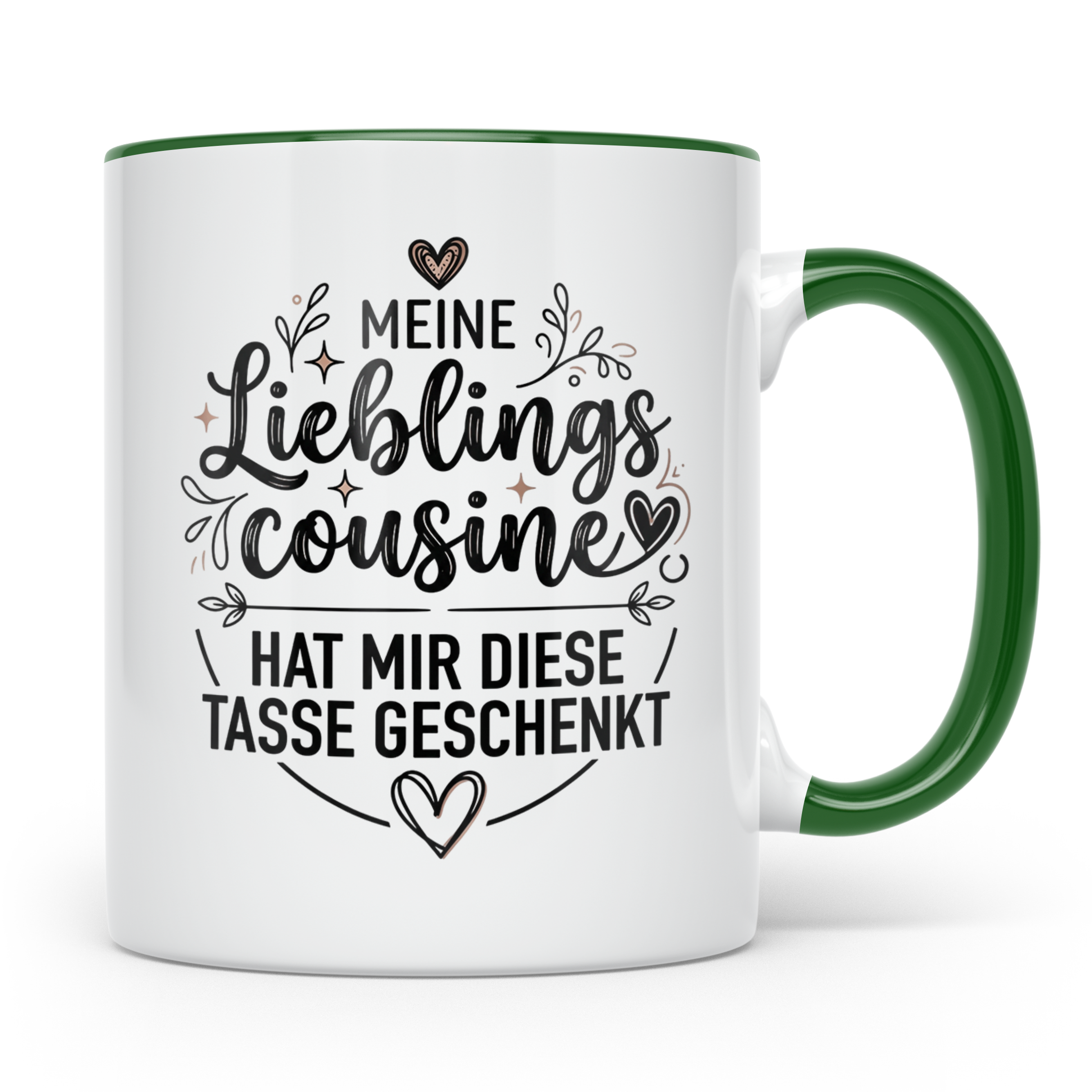 Lieblingscousine Tasse Geschenk für die beste Cousine der We – Grün [farbe:grün]