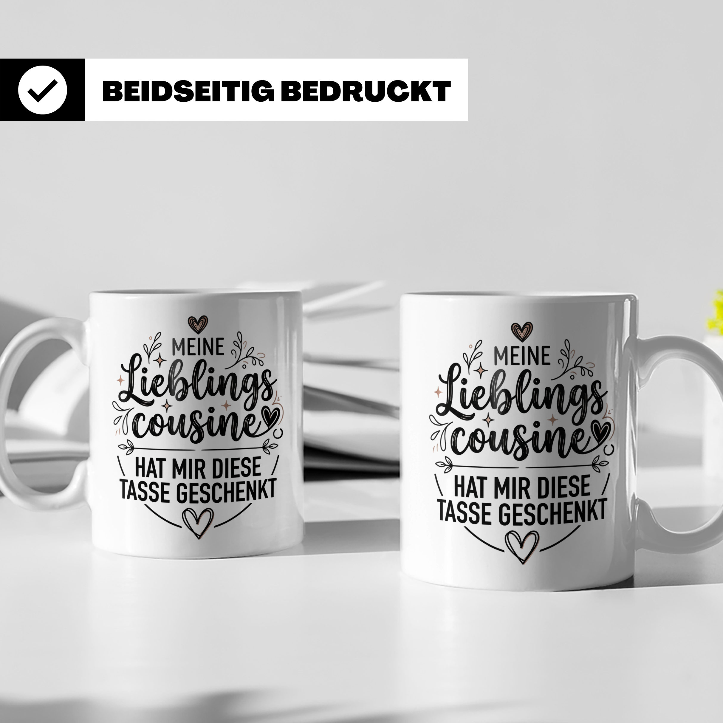 Lieblingscousine Tasse Geschenk für die beste Cousine der We – Weiß [farbe:weiß]