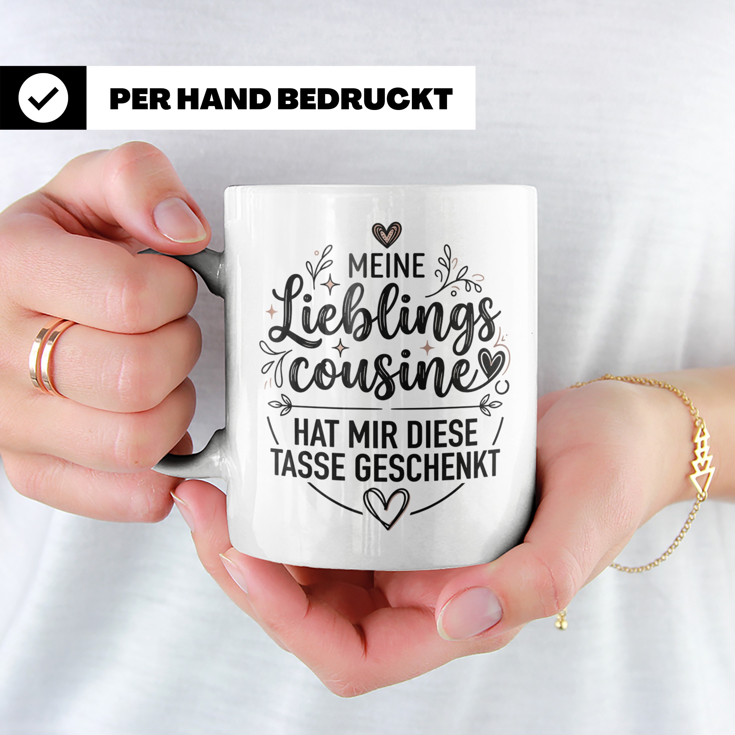 Lieblingscousine Tasse Geschenk für die beste Cousine der We – Weiß [farbe:weiß]