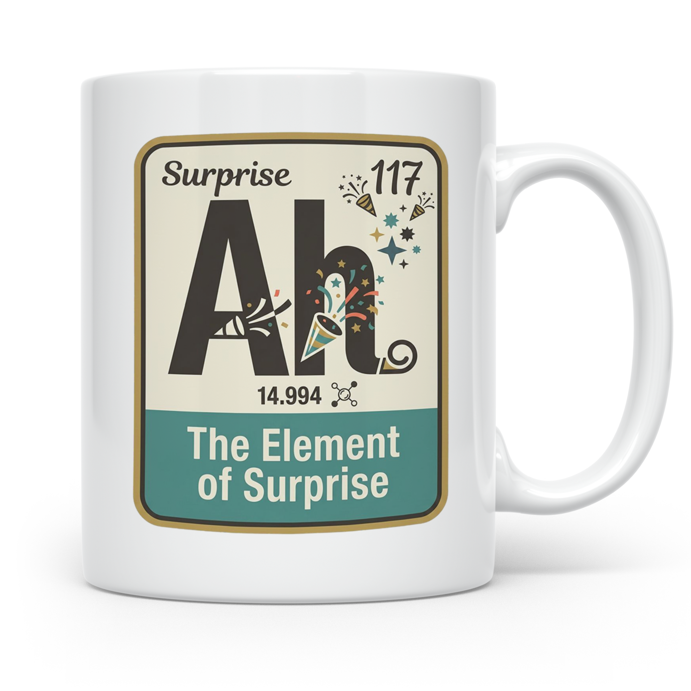 Periodensystem Tasse mit Element der Überraschung Spruch. Lu – Weiß [farbe:weiß]