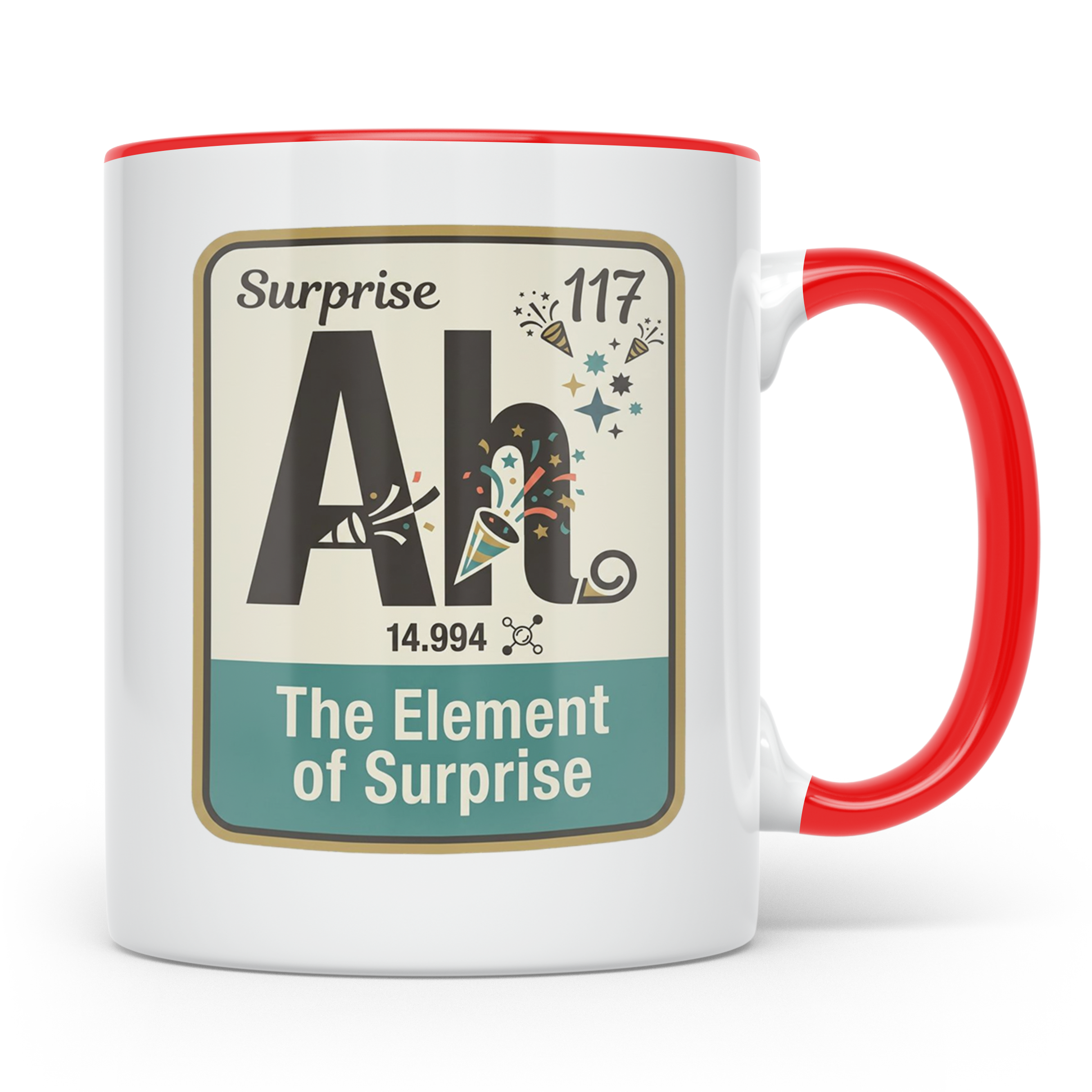 Periodensystem Tasse mit Element der Überraschung Spruch. Lu – Rot [farbe:rot]