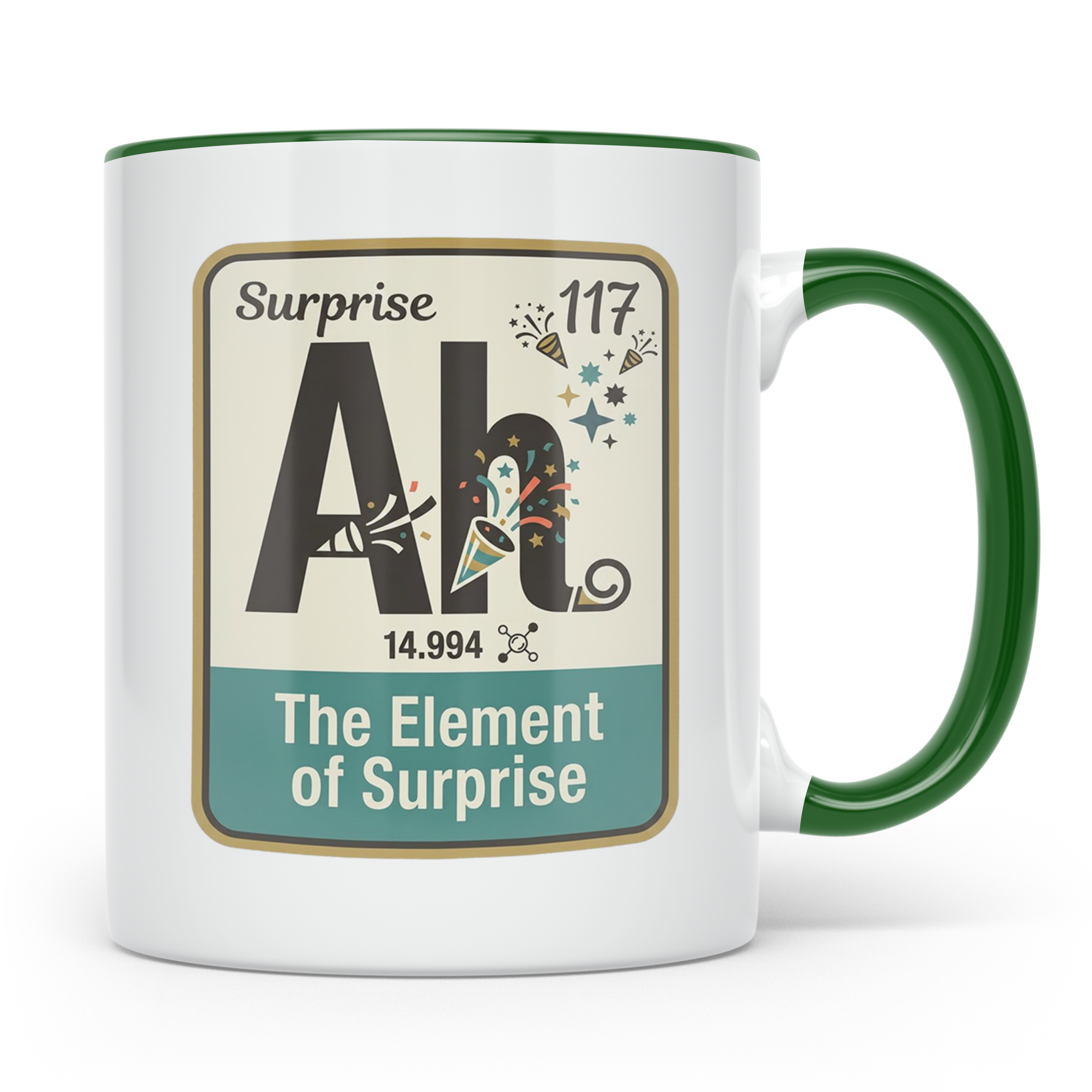 Periodensystem Tasse mit Element der Überraschung Spruch. Lu – Grün [farbe:grün]