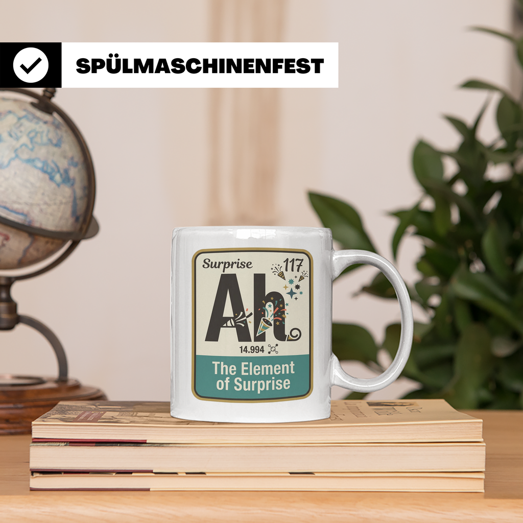 Periodensystem Tasse mit Element der Überraschung Spruch. Lu – Weiß [farbe:weiß]